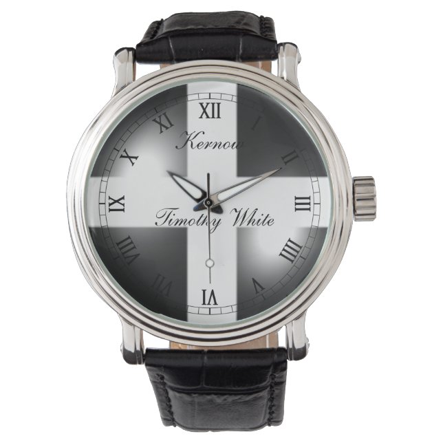 Glossy Dome Cornish Flag Watch (Front)