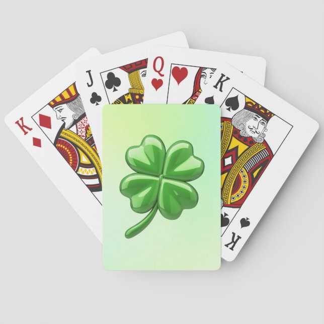 Glossy four leaf clover poker cards (Back)