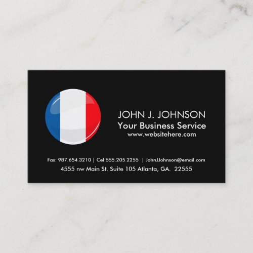Glossy French Flag Business Card