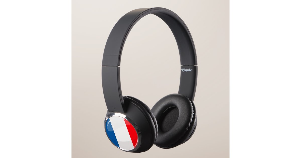 Glossy French Flag Headphones Zazzle