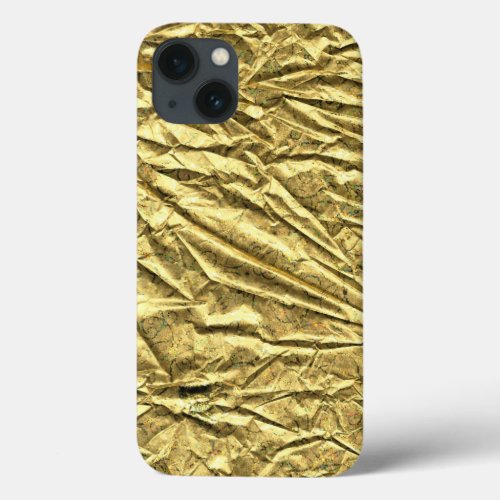 Glossy gold foil iPhone 13 case