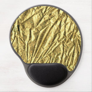 Glossy gold foil gel mouse pad
