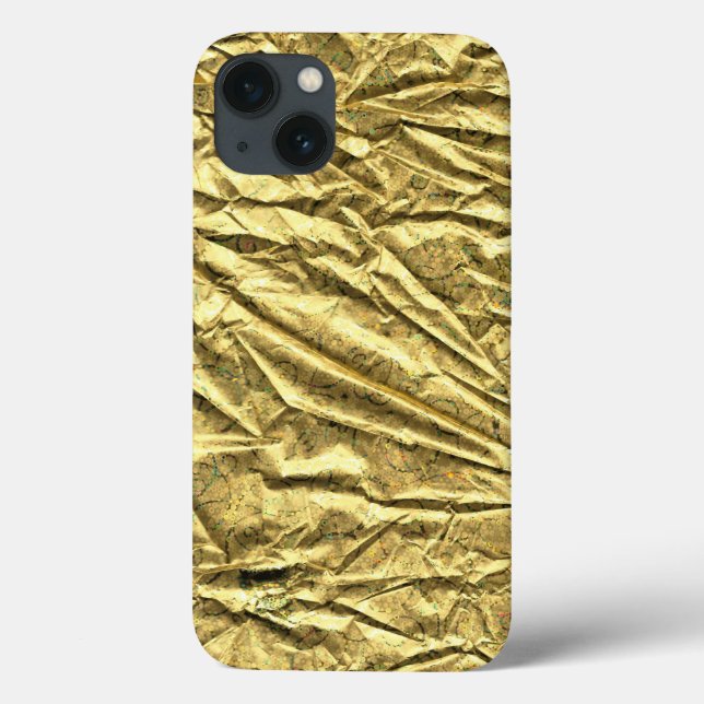 Glossy gold foil iPhone case (Back)