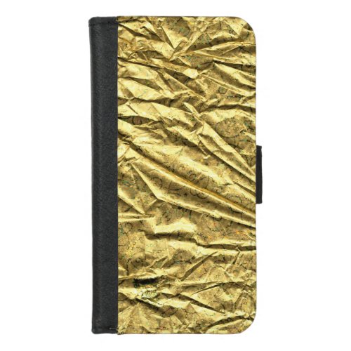 Glossy gold foil iPhone 87 wallet case