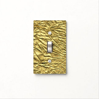 Glossy gold foil light switch cover
