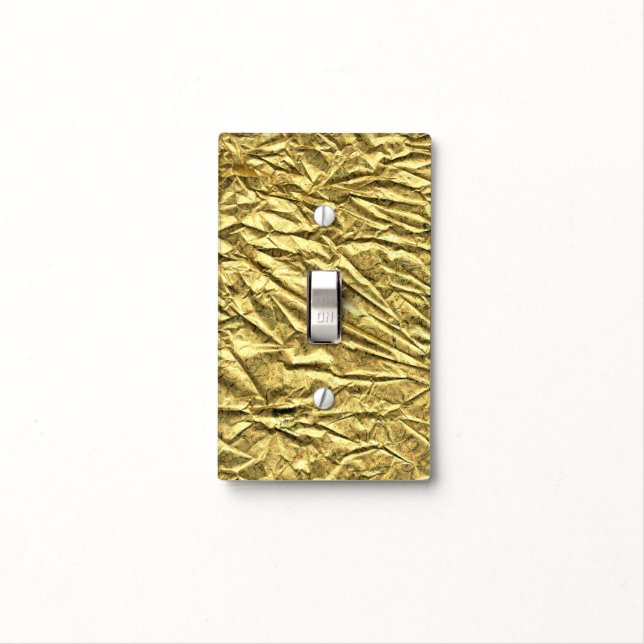Glossy gold foil light switch cover (In Situ)