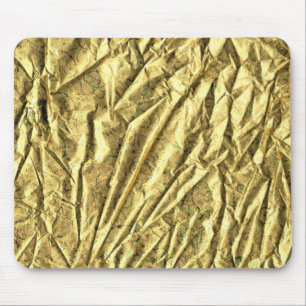 Glossy gold foil mouse pad