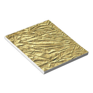Glossy gold foil notepad