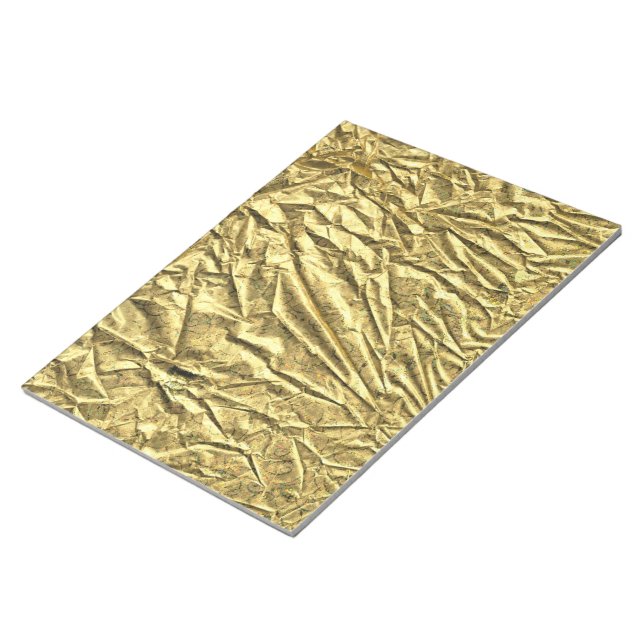 Glossy gold foil notepad (Angled)