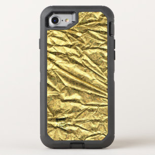 Glossy gold foil OtterBox defender iPhone SE/8/7 case