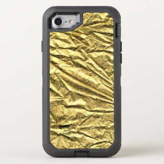 Glossy gold foil OtterBox defender iPhone SE/8/7 case