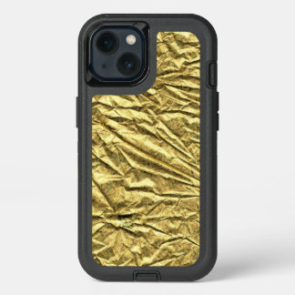 Glossy gold foil iPhone 13 case