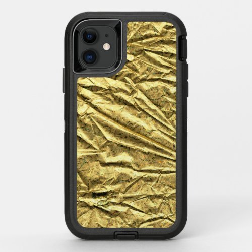 Glossy gold foil OtterBox defender iPhone 11 case