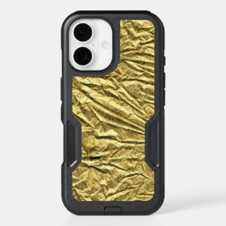 Glossy gold foil iPhone 16 case