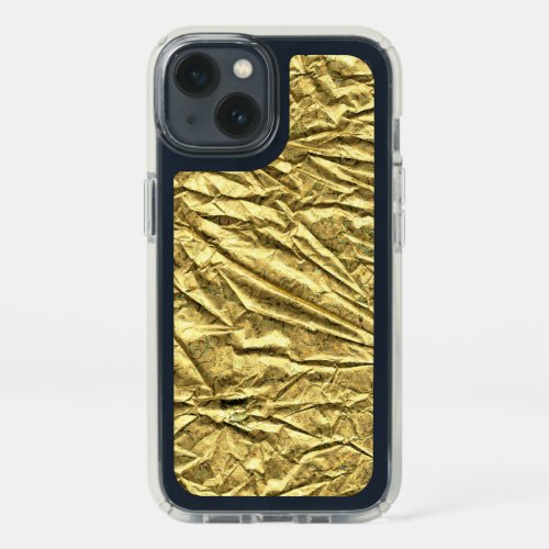 Glossy gold foil speck iPhone 13 case