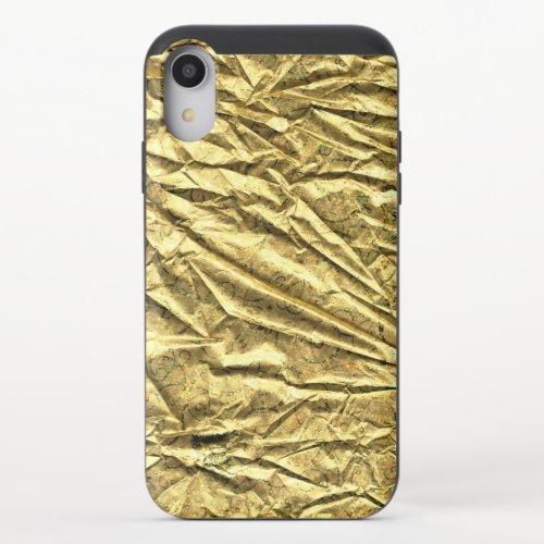 Glossy gold foil iPhone XR slider case