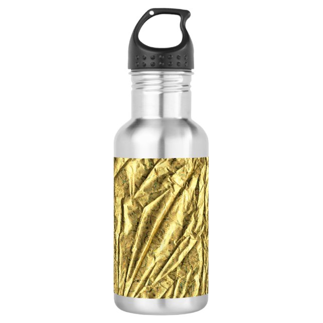Glossy gold foil water bottle (Front)