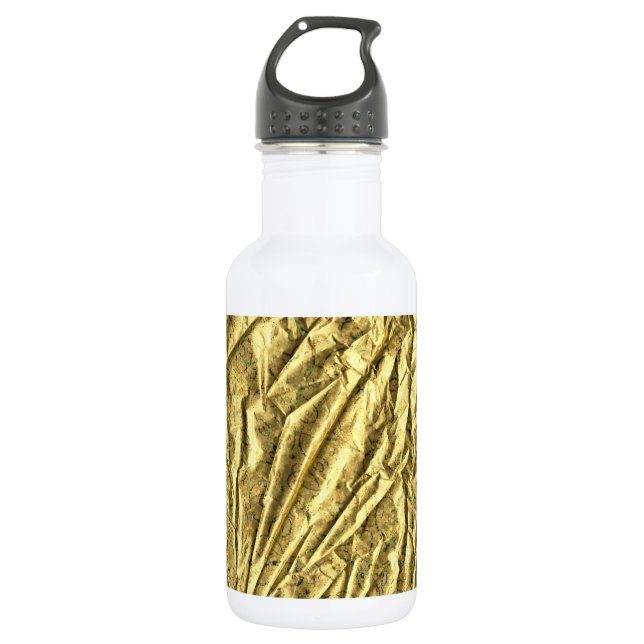 Glossy gold foil water bottle (Front)