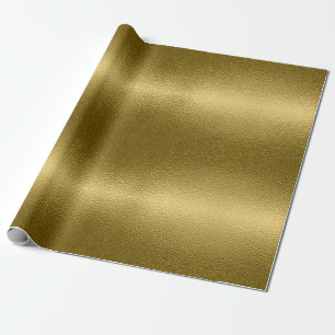 Glossy Gold Metal Texture Chic Shiny Glamorous Wrapping Paper