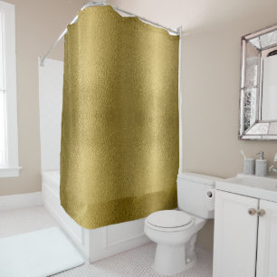 Glossy Gold Metal Texture Shiny Chic Glamorous Shower Curtain