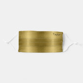 Glossy Gold Metal Texture With Name Or Monogram Adult Cloth Face Mask (Front, Folded)