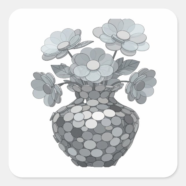 Glossy Gray Abstract Sticker Print (Front)