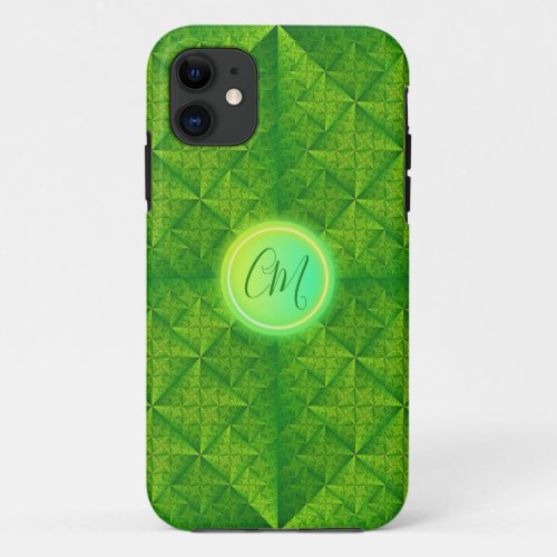 Glossy green hypnotical illusion iPhone case