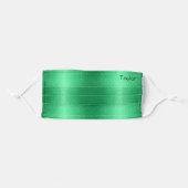 Glossy Green Metal Texture With Name Or Monogram Adult Cloth Face Mask (Front, Folded)