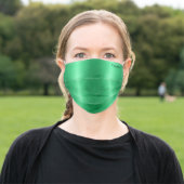 Glossy Green Metal Texture With Name Or Monogram Adult Cloth Face Mask (Outside)