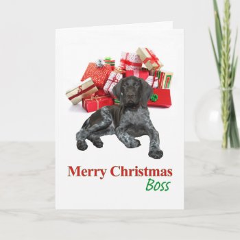 Glossy Grizzly Boss Merry Christmas Holiday Card by glossygrizzly at Zazzle