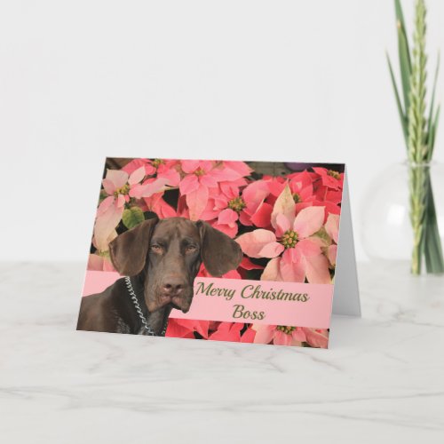 Glossy Grizzly Boss Merry Christmas Holiday Card