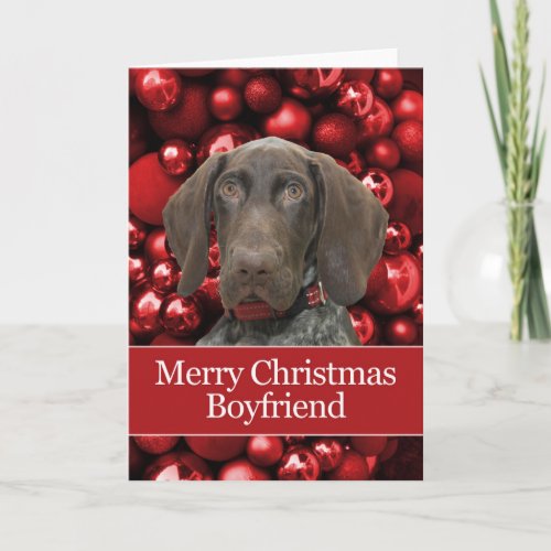 Glossy Grizzly Boyfriend Merry Christmas Holiday Card