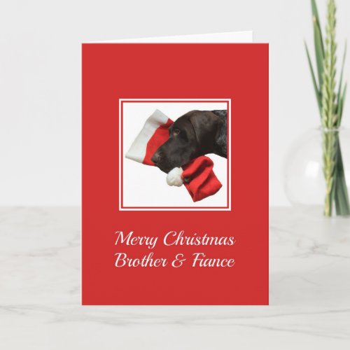 Glossy Grizzly Brother  Fiance Merry Christmas Holiday Card