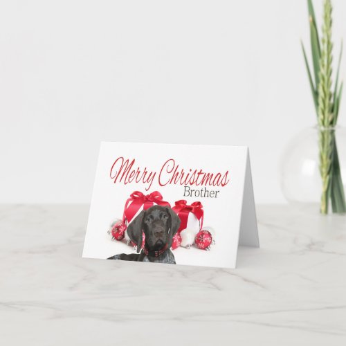 Glossy Grizzly Brother  Merry Christmas Holiday Card