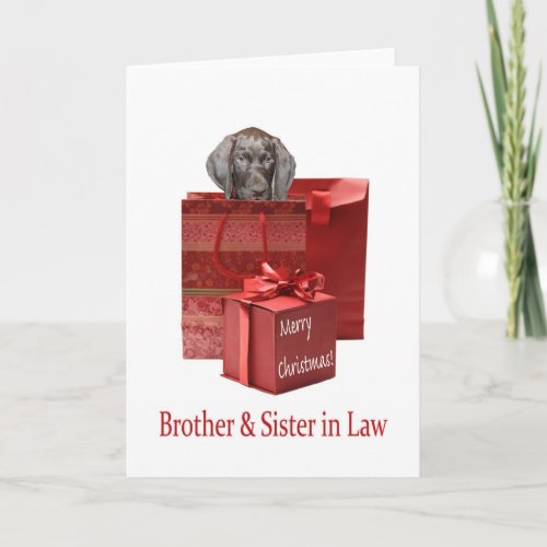 Glossy Grizzly Brother  Sister in Law Merry Chris Holiday Card