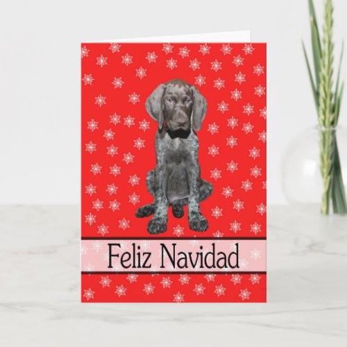 Glossy Grizzly Christmas Feliz Navidad Holiday Card