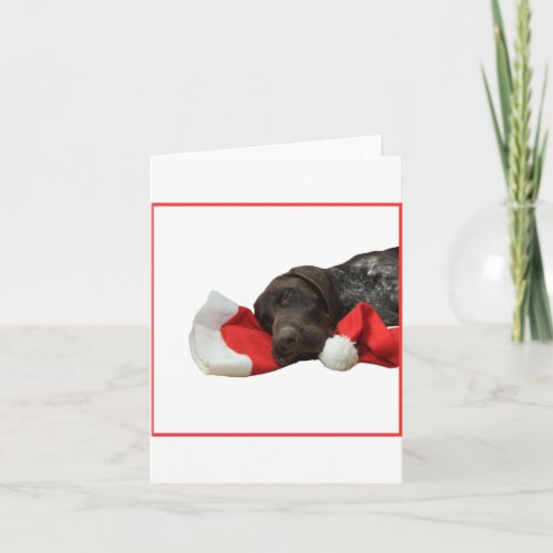 Glossy Grizzly Christmas Pointer Holiday Card