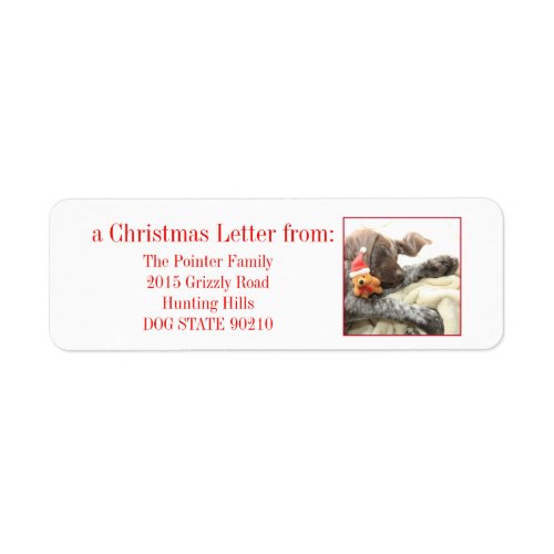 Glossy Grizzly Christmas Pointer Label