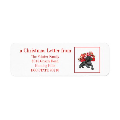 Glossy Grizzly Christmas Pointer Label