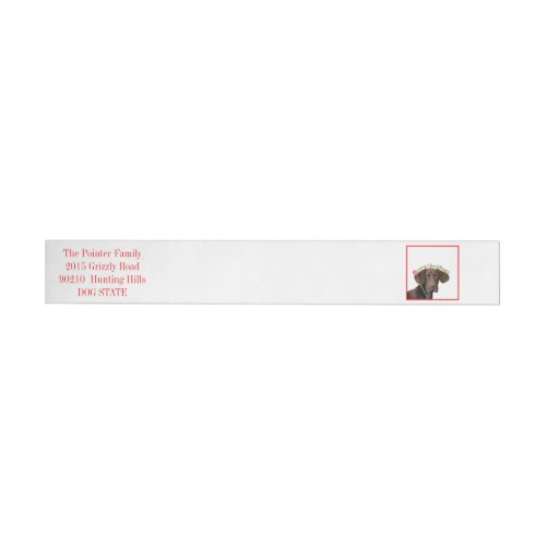 Glossy Grizzly Christmas Pointer Wrap Around Address Label