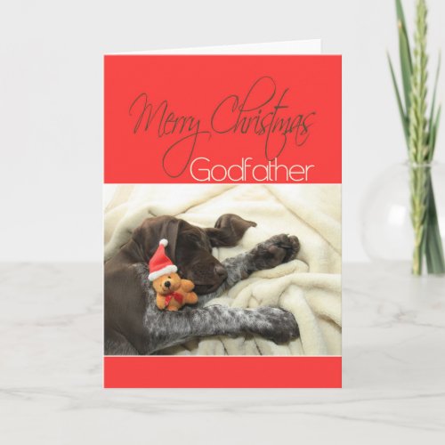 Glossy Grizzly Godfather Merry X_mas Holiday Card