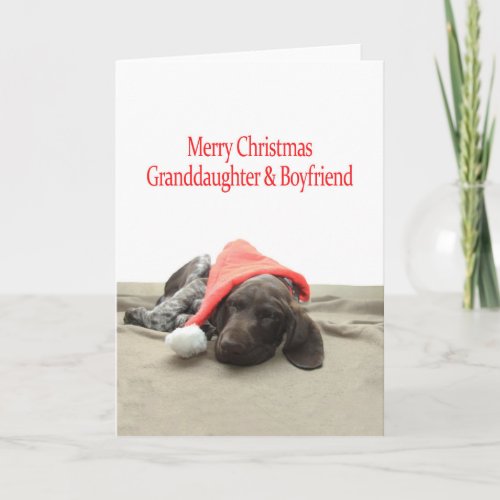 Glossy Grizzly Granddaughter  Boyfriend Merry Chr Holiday Card