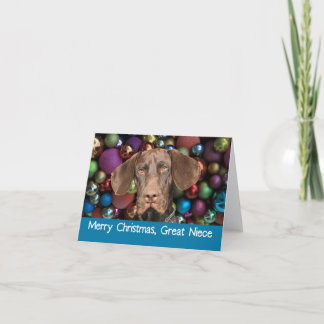 Glossy Grizzly Great Niece Merry X-mas Holiday Card