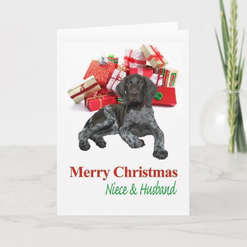 Glossy Grizzly Niece and Husband Merry Christmas Holiday Card