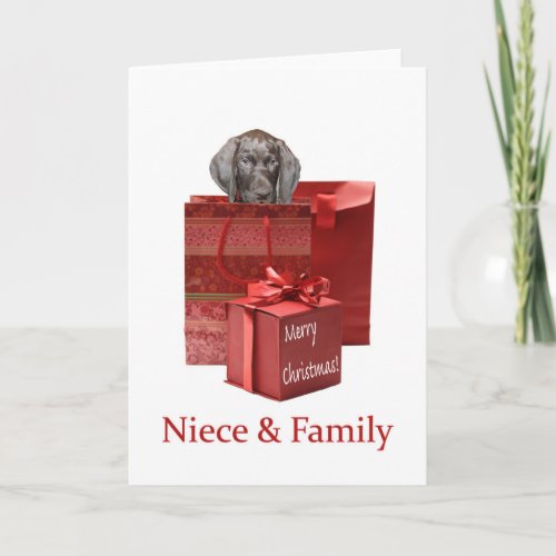 Glossy Grizzly Niece  Family Merry Christmas Holiday Card