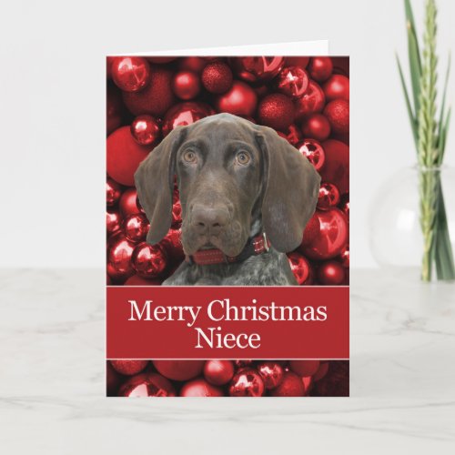 Glossy Grizzly Niece Merry Christmas Holiday Card