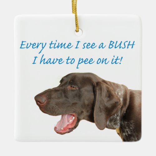 Glossy Grizzly pee on a BUSH Ceramic Ornament