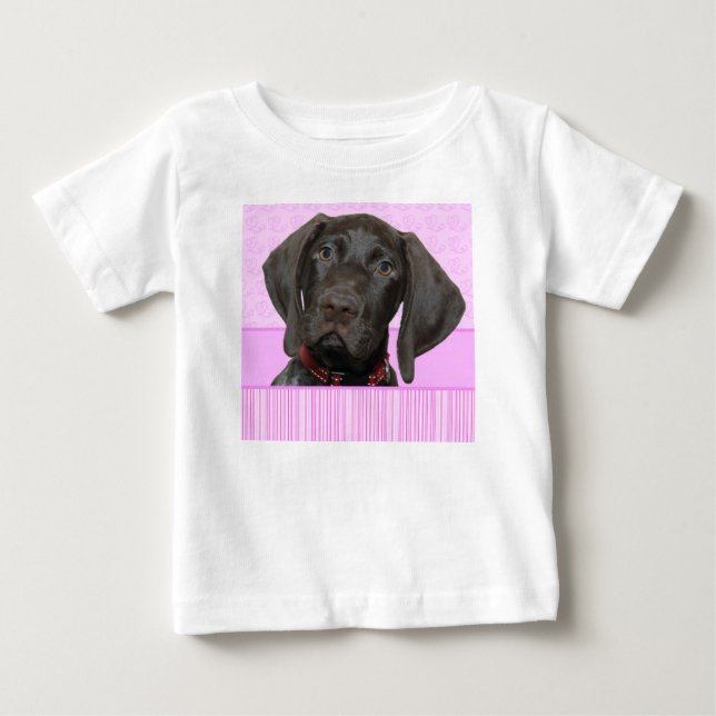 Glossy Grizzly Puppy Girl Baby T-Shirt (Front)