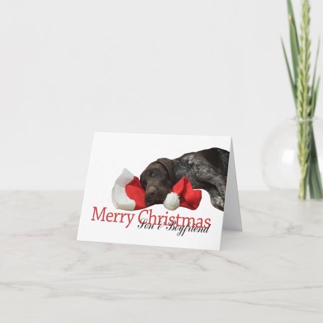 Glossy Grizzly Son & Boyfriend Merry Christmas Holiday Card (Front)