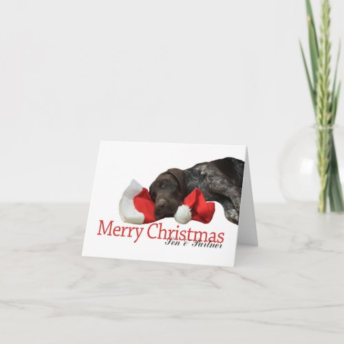 Glossy Grizzly Son  Partner Merry Christmas Holiday Card